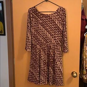 Southwestern printed dress with 3/4 sleeves